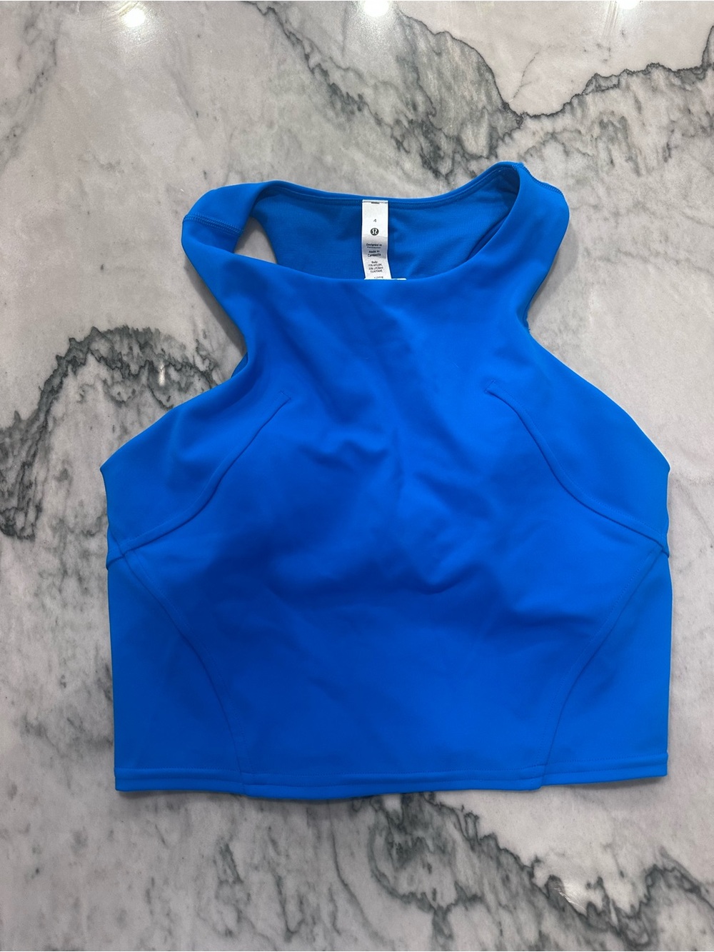 lululemon athletica Bright Blue High-Neck Cropped Tank
